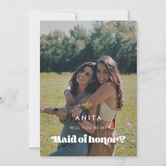 Invitación Vintage ¿Serás mi dama de honor? (Anverso)
