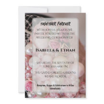 Invitación vintage shabby chic con cuentas rosadas