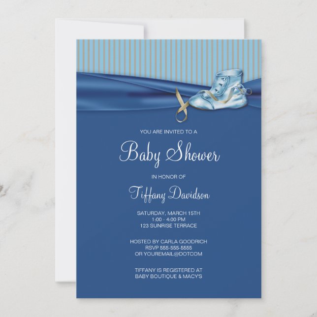 Invitación Vintage Shoe Boy Baby Shower (Anverso)