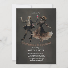 Invitación Vintage Skeleton Halloween