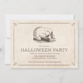 Invitación Vintage Skull Halloween Party invita