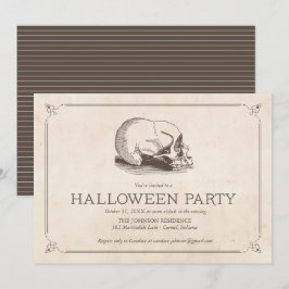 Invitación Vintage Skull Halloween Party invita