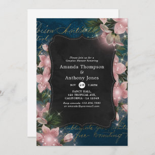 Invitación Vintage Sparkling Floral Woodland Couples Shower