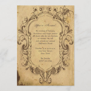 Invitación Vintage Spider Frame Halloween Party