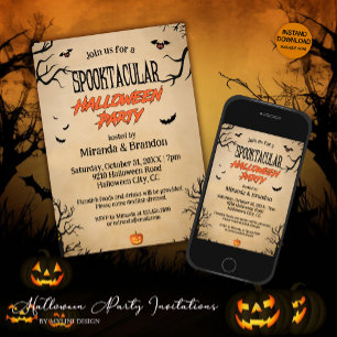 Invitación Vintage Spooktacular Halloween Party