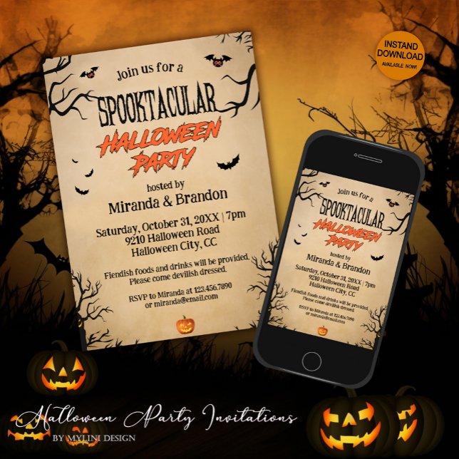 Invitación Vintage Spooktacular Halloween Party (Subido por el creador)