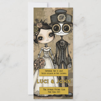 Invitación Vintage Steampunk Quirky Wedding