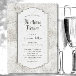 Invitación Vintage Stone Birthday Dinner