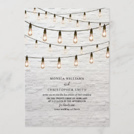 Invitación Vintage String Lights White Brick Virtual