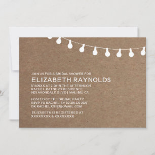 Invitación Vintage String of Lights Bridal Shower Invitacione