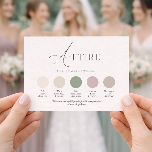 Invitación Vintage Stripe Wedding Attire Card (Subido por el creador)