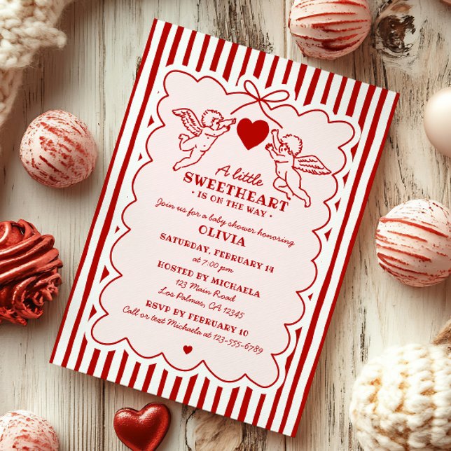 Invitación Vintage Style Little Sweetheart Doodle Baby Shower (Subido por el creador)