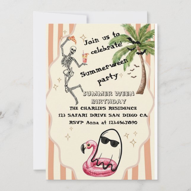 Invitación Vintage Summerween  (Anverso)