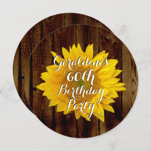 Invitación Vintage Sunflower Country Birday Party