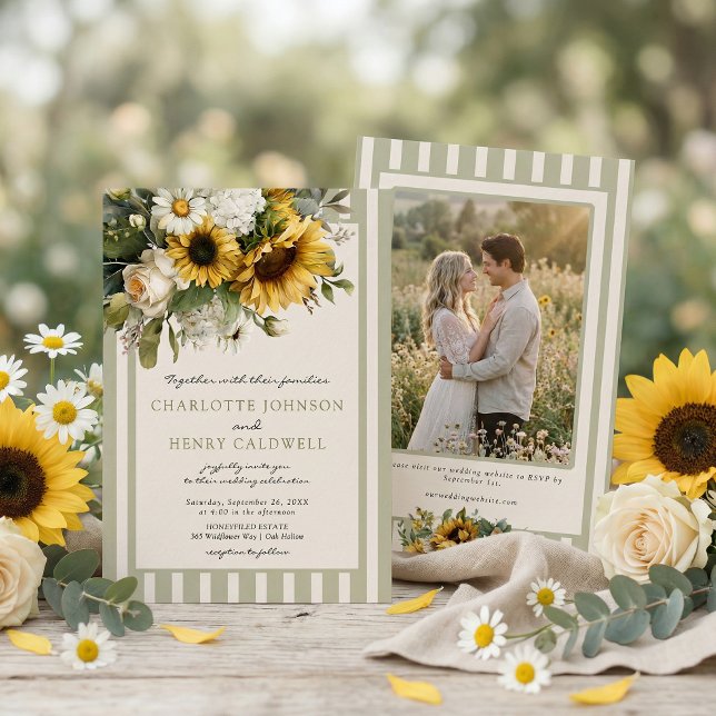 Invitación Vintage Sunflower Wedding  (Subido por el creador)