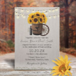 Invitación Vintage Sunflower Wood Barrel Rustic Boda<br><div class="desc">Vintage Sunflower Wine Barrel String Enciende Las Invitaciones Rústicas A La Boda Floral.</div>
