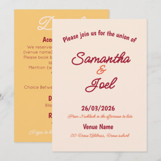 Invitación Vintage Sunset Retro Wedding Invitation