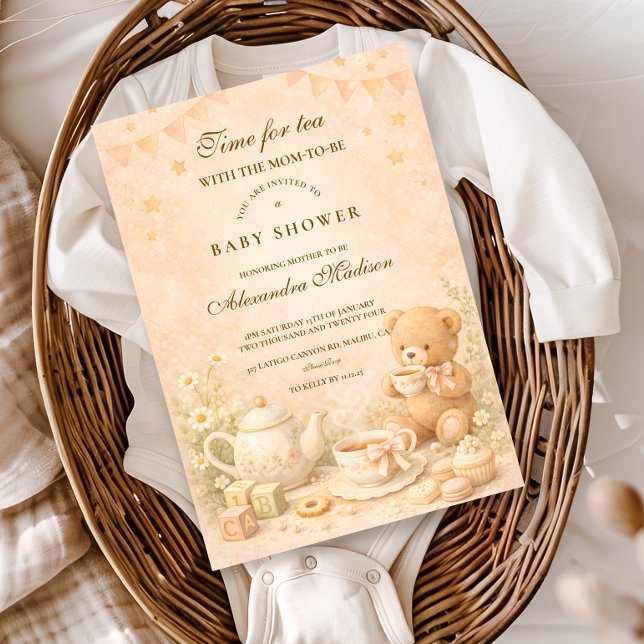 Invitación Vintage Tea Afternoon Baby Shower (Subido por el creador)