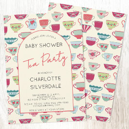 Invitación Vintage Tea Party Baby Shower