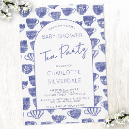 Invitación Vintage Teacup Watercolor Tea Party Baby Shower