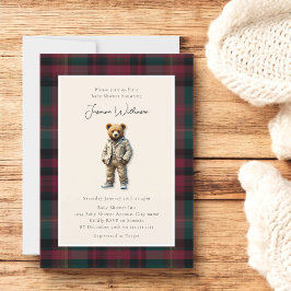 Invitación Vintage Teddy Baby Shower