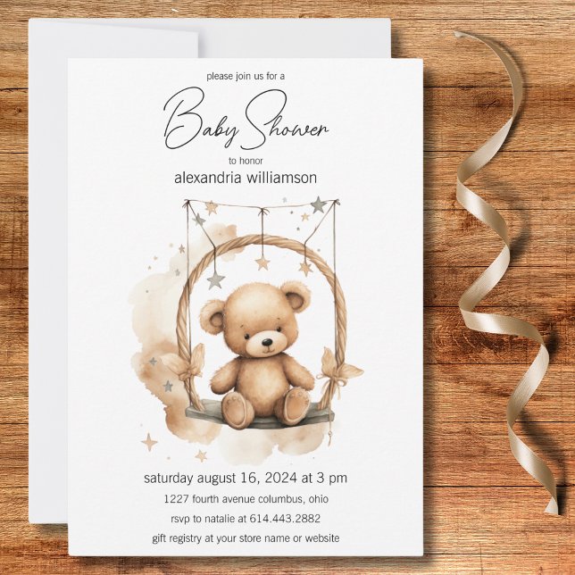 Invitación Vintage Teddy Bear Baby Shower (Subido por el creador)