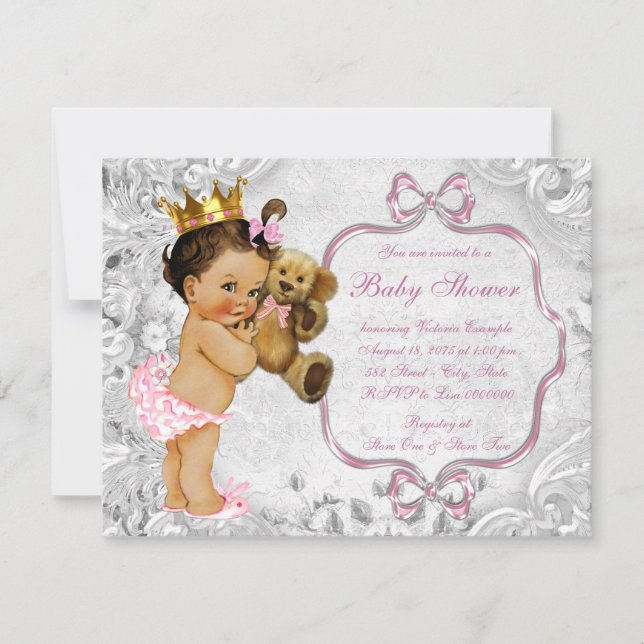 Invitación Vintage Teddy Bear Ethnic Baby Shower (Anverso)