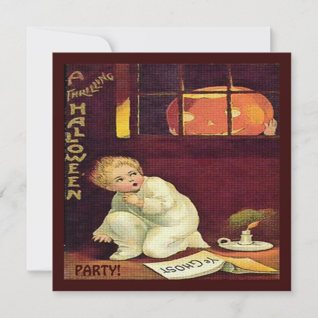 Invitación Vintage Thrilling Halloween (Anverso)