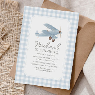 Invitación Vintage Travel Airplane Cumpleaños