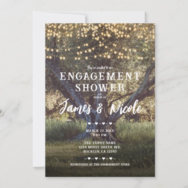 Invitación Vintage Tree Lights Woods Forest Engower (Anverso)