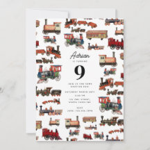 Vintage Tren Toy Colorful Trains Fiesta de cumplea