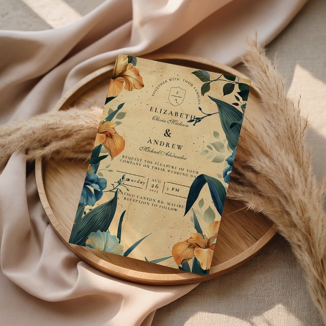 Invitación Vintage Tropical Botanical Wedding (Subido por el creador)