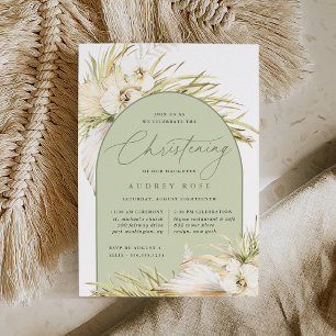 Invitación Vintage Tropics Christening Ceremony & Party
