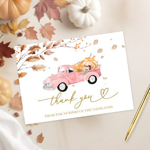 Invitación Vintage Truck Fall Baby Shower Gracias