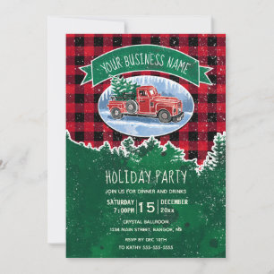 Invitación Vintage Truck Rustic Corporate Holiday Party