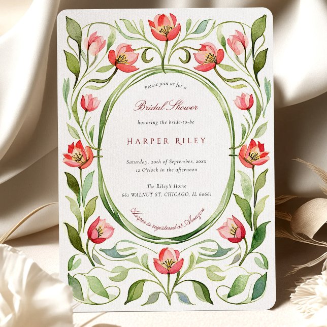 Invitación Vintage Tulips Bridal Shower (Subido por el creador)
