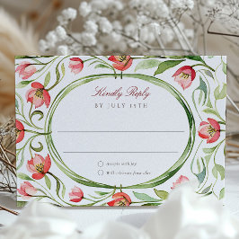 Invitación Vintage Tulips Wedding RSVP Card
