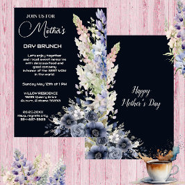 Invitación Vintage turquesa tipografía moderna azul Día de la