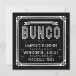 Invitación Vintage Typography Bunco Invite