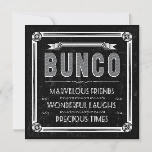 Invitación Vintage Typography Bunco Invite