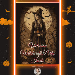 Invitación Vintage Victoria Witchcraft Halloween Party