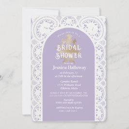 Invitación Vintage Victorian Bridal Shower Pastel Lilac