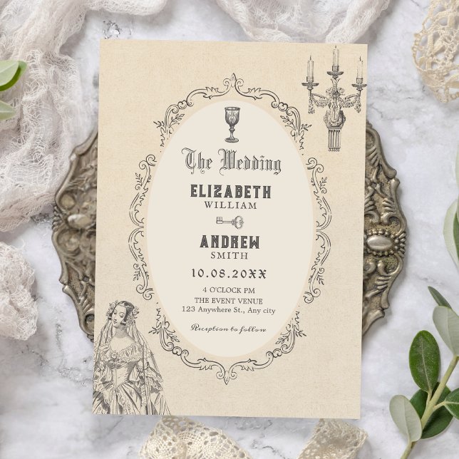 Invitación Vintage victorian wedding (Subido por el creador)