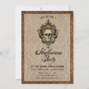 Invitación vintage victoriana de Halloween