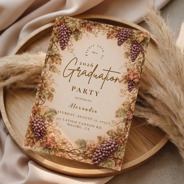 Invitación Vintage Vineyard Graduation Party (Subido por el creador)