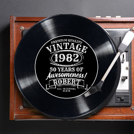 Invitación Vintage Vinyl Record Milestone Cumpleaños Personal