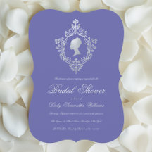Vintage Violet Faux Silver Escudo Bridal Shower
