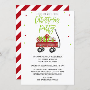 Invitación Vintage Wagon Farmhouse Navidad feriado