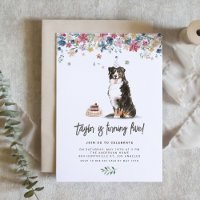 Vintage Watercolor Bernese Mountain Dog Cumpleaños