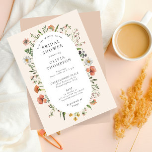Invitación Vintage Watercolor Flor silvestre Arch Bridal Show